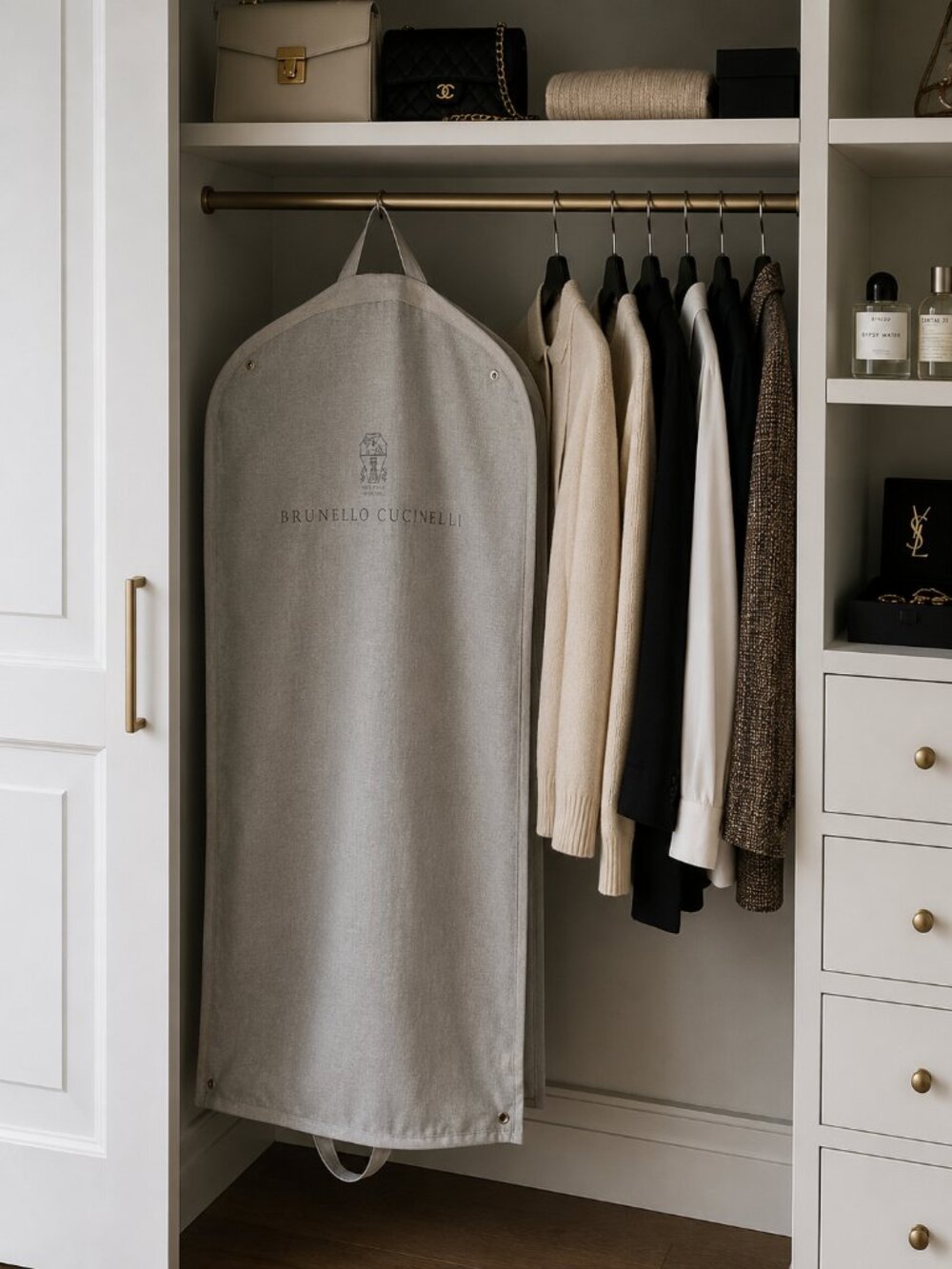 Brunello Cucinelli Gray Garment/Travel Bag
